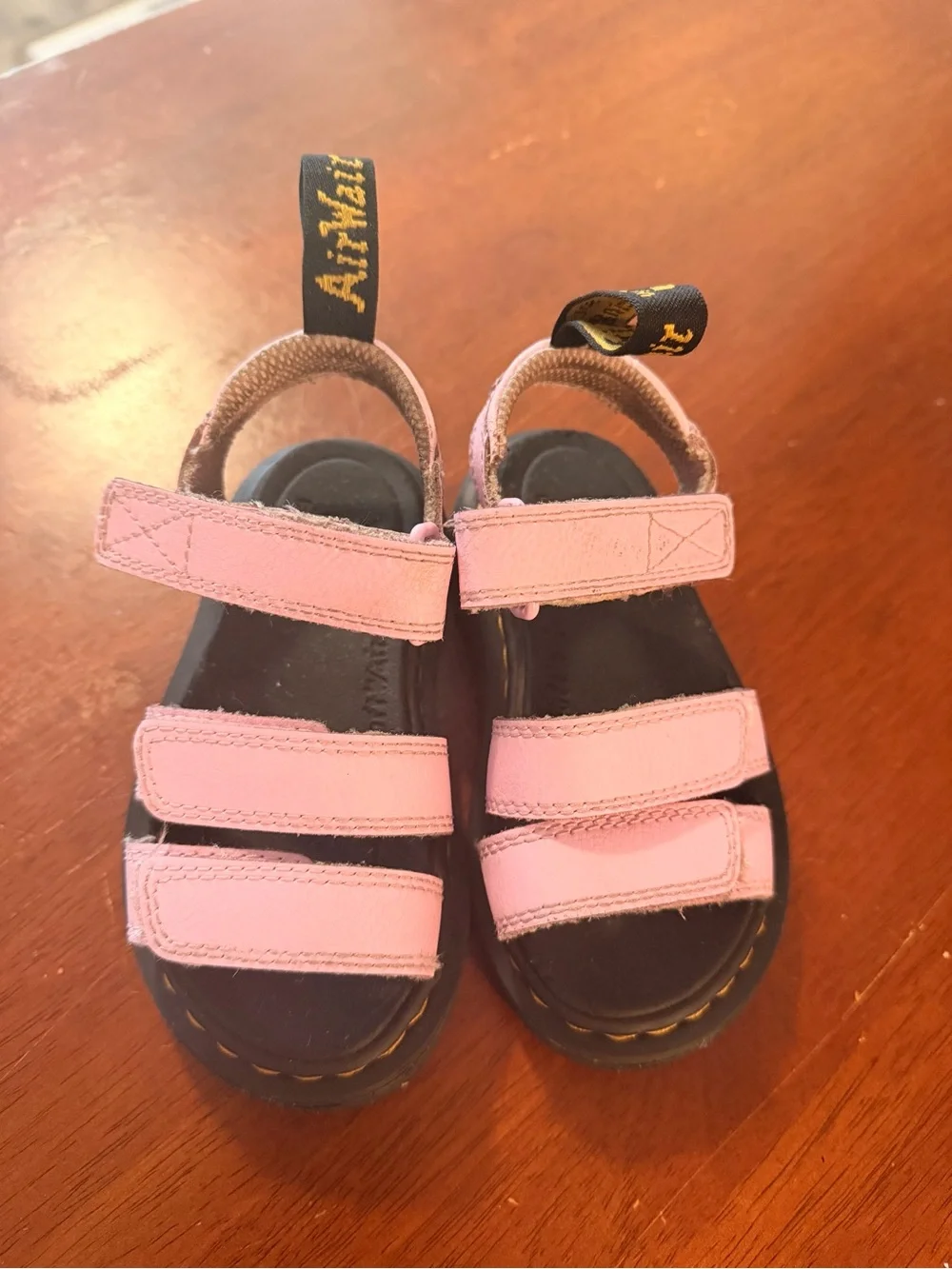 Athena Pink Triple-Strap Kids Sandals